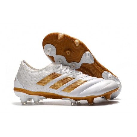 Chaussures Football adidas Copa 19.1 FG Blanc Or