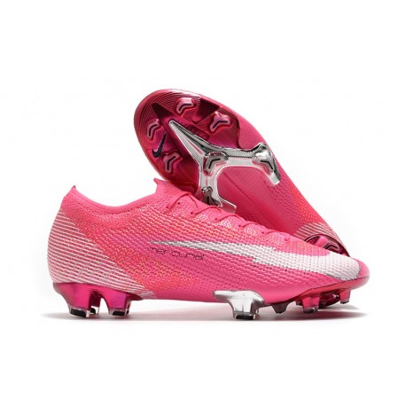 Chaussure Nike Mercurial Vapor XIII Elite FG x Mbappe Rose Blanc Noir