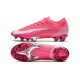 Chaussure Nike Mercurial Vapor XIII Elite FG x Mbappe Rose Blanc Noir