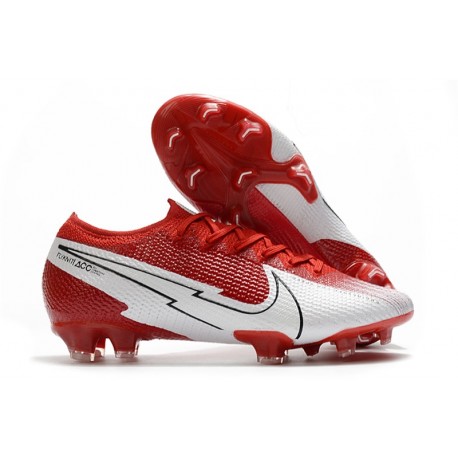 Crampon Nouvel Nike Mercurial Vapor 13 Elite FG Rouge Blanc