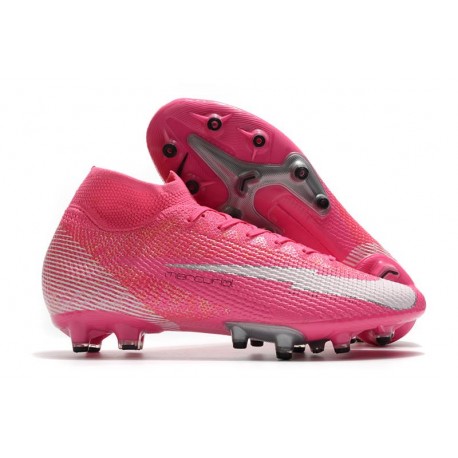 Chaussure Nike Mercurial Superfly 7 Elite AG x Mbappe Rose Blanc Noir