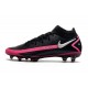 Crampons de Football Nike Phantom GT Elite DF FG Noir Argent Rose