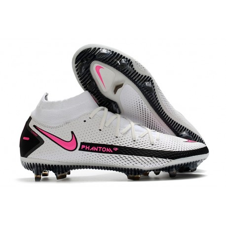 Crampons de Football Nike Phantom GT Elite DF FG Blanc Rose Noir