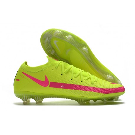 Nike Phantom GT Elite FG Nouvelles Crampon - Brésil Jaune Rose