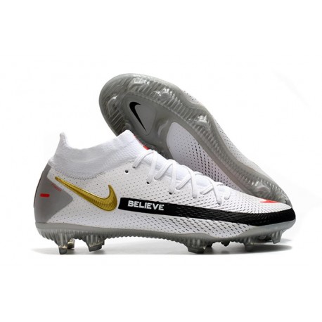 Crampons de Football Nike Phantom GT Elite DF FG Blanc Noir Or Rouge