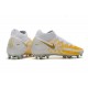 Crampons de Football Nike Phantom GT Elite DF FG Blanc Or