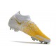 Crampons de Football Nike Phantom GT Elite DF FG Blanc Or
