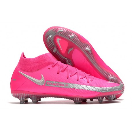 Crampons de Football Nike Phantom GT Elite DF FG Rose Argent