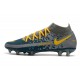 Nike Chaussure Phantom GT Elite DF FG - Gris Bleu Jaune