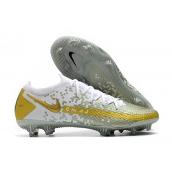 Chaussure Nouveau Nike Phantom GT Elite FG Or Blanc