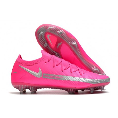 Chaussure Nouveau Nike Phantom GT Elite FG Rose Argent