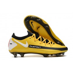 Chaussure Nouveau Nike Phantom GT Elite FG Jaune Noir Blanc
