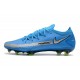 Chaussure Nouveau Nike Phantom GT Elite FG Bleu Argent