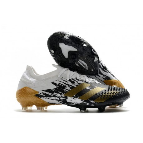 adidas Crampon Predator Mutator 20.1 Low FG Noir Blanc Or