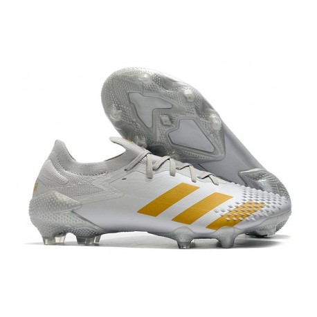 adidas Crampon Predator Mutator 20.1 Low FG Blanc Or