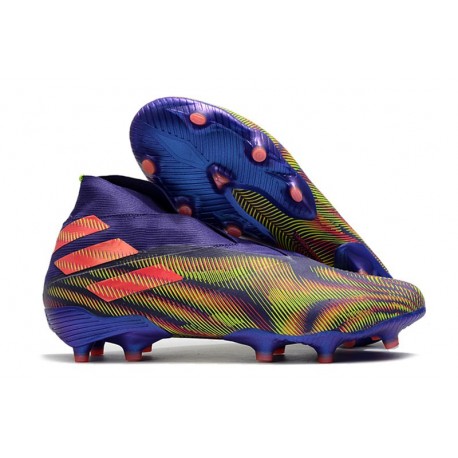 adidas Nemeziz 19+ FG Crampons Encre Energie Rose Signal Vert Signal