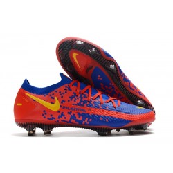 Chaussure Nouveau Nike Phantom GT Elite FG Rouge Bleu Jaune