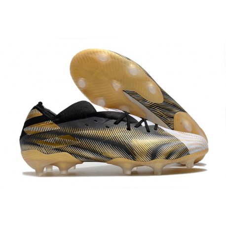 Chaussure adidas Nemeziz 19.1 FG Blanc Or Metallique Noir