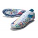 Nike Chaussure Phantom GT Elite DF 3D FG - Blanc Bleu Rose Jaune