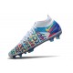 Nike Chaussure Phantom GT Elite DF 3D FG - Blanc Bleu Rose Jaune