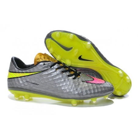 Nike Chaussures Football HyperVenom Phantom FG ACC Gris Volt Rose