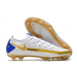 Nike 2021 Phantom GT Elite FG Blanc Or Bleu