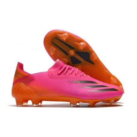 Crampons adidas X Ghosted.1 FG Rose Noir Orange&nbsp;