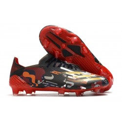 Crampons adidas X Ghosted.1 FG Noir Rouge Or