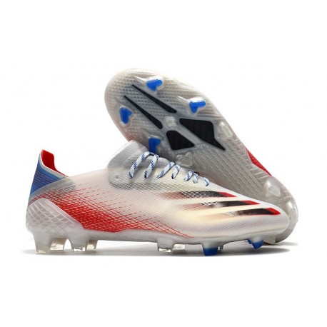 Crampons adidas X Ghosted.1 FG Argenté Noir Rouge