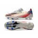 Crampons adidas X Ghosted.1 FG Argenté Noir Rouge