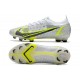 Nike Mercurial Vapor XIV Elite FG - Blanc Noir Argenté Jaune Fluo