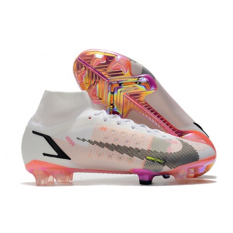 Chaussure Nike Mercurial Superfly 8 Elite FG Blanc Noir Carmin Rose