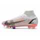 Chaussure Nike Mercurial Superfly 8 Elite FG Blanc Noir Carmin Rose