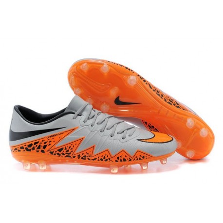 Chaussures de Foot Meilleure Nike Hypervenom Phinish FG Gris Orange Noir