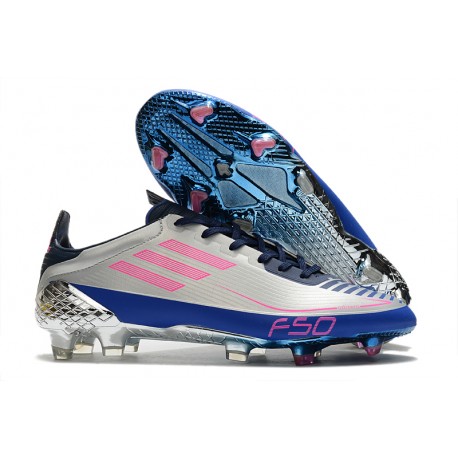 Adidas F50 Ghosted Adizero HT FG Bleu Gris Rose