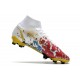 Chaussure Nike Mercurial Superfly 8 Elite FG Blanc Rouge Or Bleu