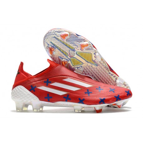 adidas X Speedflow+ FG Nouveaux Crampons Rouge Blanc Bleu