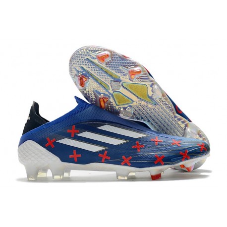 adidas X Speedflow+ FG Nouveaux Crampons Bleu Blanc Rouge Vif