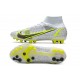 Nike Mercurial Superfly 8 Elite AG-PRO Blanc Noir Métallique Argent Vol