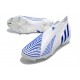 Crampons de Foot adidas Predator Edge+ FG Blanc Bleu Hi Res Blanc