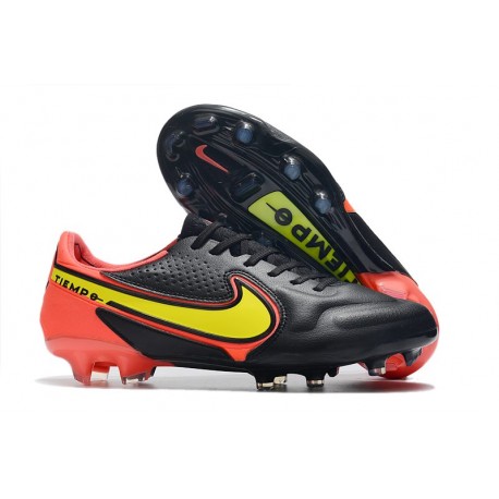 Nike Tiempo Legend IX Elite FG Nouvelle Noir Jaune Rouge