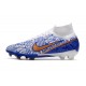 Nike Air Zoom Mercurial Superfly Elite 9 FG Blanc Bleu Or
