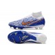 Nike Air Zoom Mercurial Superfly Elite 9 FG Blanc Bleu Or