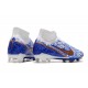 Nike Air Zoom Mercurial Superfly Elite 9 FG Blanc Bleu Or