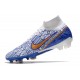 Nike Air Zoom Mercurial Superfly Elite 9 FG Blanc Bleu Or