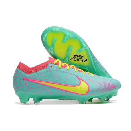 Nike Air Zoom Mercurial Vapor 15 Elite FG Bleu Rose Jaune