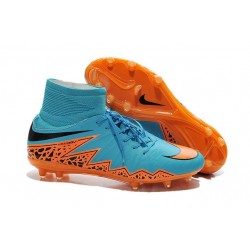 Meilleur Crampons Nike Hypervenom Phantom II FG Terrains Secs Bleu Orange Noir