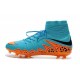 Meilleur Crampons Nike Hypervenom Phantom II FG Terrains Secs Bleu Orange Noir