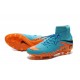Meilleur Crampons Nike Hypervenom Phantom II FG Terrains Secs Bleu Orange Noir