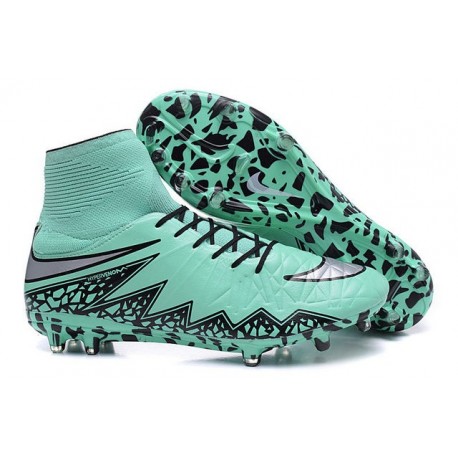 Meilleur Crampons Nike Hypervenom Phantom II FG Terrains Secs Vert Gris Noir